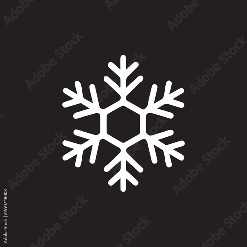 A beautiful set of snowflake vector icons, outlined in white and rendered in black and white, enhances minimalist Christmas-themed projects effortlessly.

