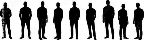 Wallpaper Mural People standing in row silhouette vector.
 Torontodigital.ca