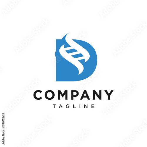 Letter D Genetic Logo Icon Vector