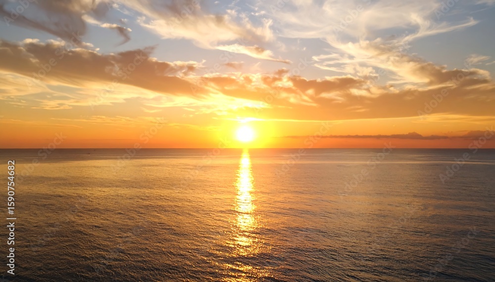 Naklejka premium Dramatic sunset over the ocean