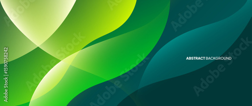 A green abstract background with subtle color gradations and wave-like patterns arranged randomly and neatly.