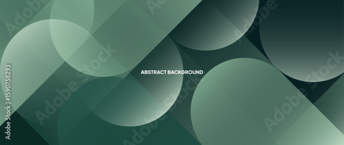 Abstract green background with clashing patterns of oblique geometric objects. Neat design of geometric shapes. Vector illustration.