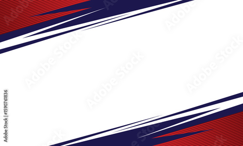 Abstract Red and Blue Diagonal Shapes on White Background