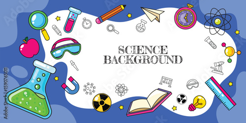 Hand drawn science and chemistry template vector background