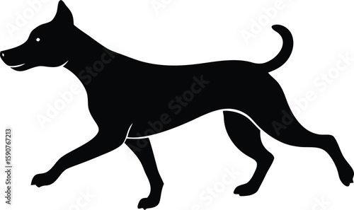 Silhouette of running dog vector for educational and digital use