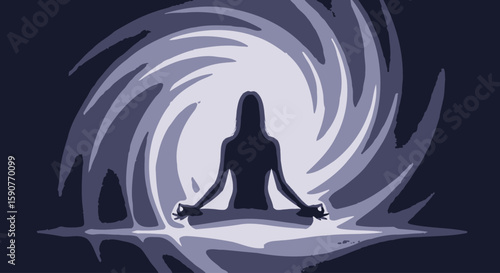 Meditative Soul Find Inner Harmony in Tranquil Contemplation and Spiritual Awakening Amidst the Vortex of Life