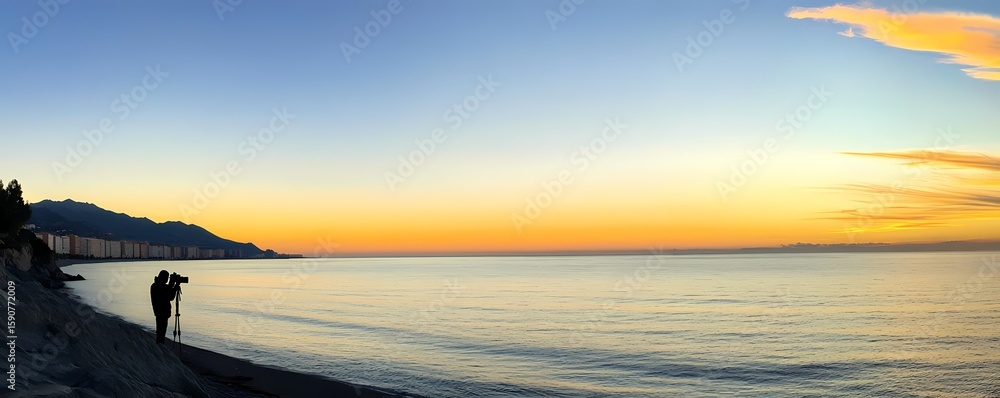 Obraz premium Sunrise photographer on the beach.