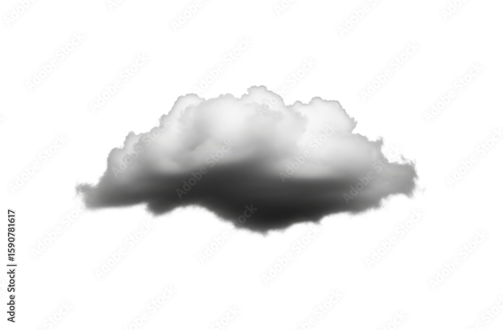 Obraz premium Fluffy White Cloud Shape, Weather Element, Isolated Texture on Transparent Background
