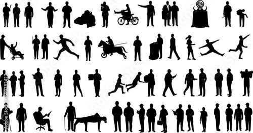 Large collection of silhouettes concept.
