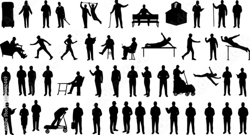 Large collection of silhouettes concept.

