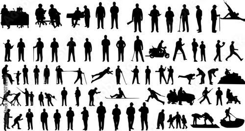 Large collection of silhouettes concept.
