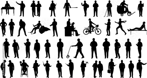Large collection of silhouettes concept.
