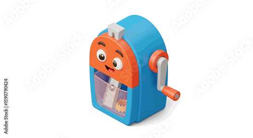 Cartoon Pencil Sharpener A Colorful School Tool Illustration for Creative Projects