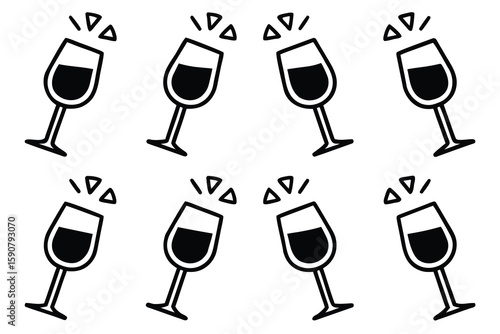 Celebratory wine glasses clinking celebration toast
