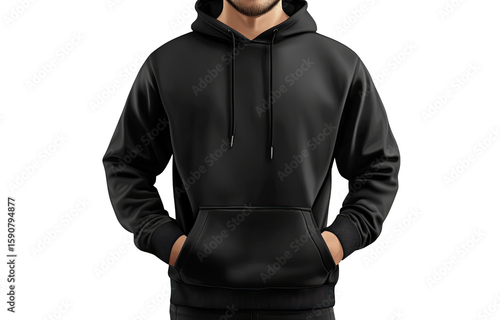 A man wearing a black hoodie A man wearing a black hoodie