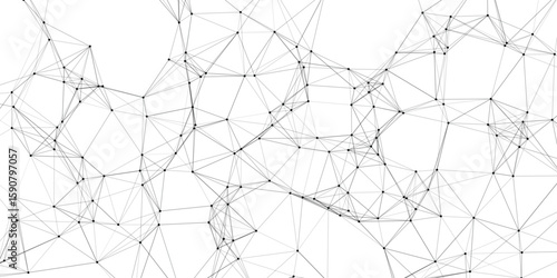 Abstract digital network structure of nodes and lines illustrating connectivity and communication on a white background.
