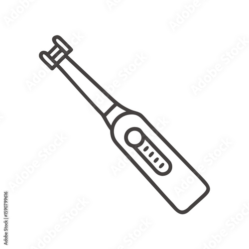 Professional stomatology tooth whitening lamp for dental clinic. Teeth bleaching ultraviolet light device. Medical tool concept. Vector outline icon