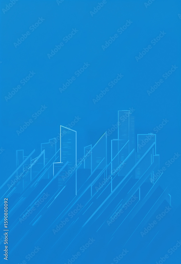 Fototapeta premium Soft Blue Presentation Background with Diagonal Building Lines