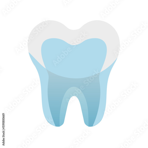 Healthy tooth concept vector icon for stomatology or dentistry clinic. Dental care symbol for web design, app, medical banner