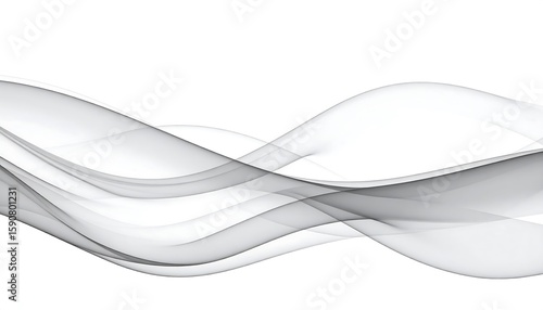 Abstract gray waves on white background