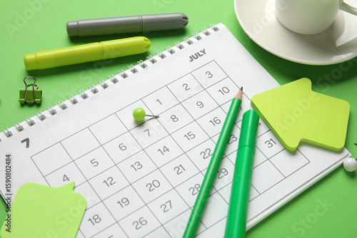 Calendar with office statio...