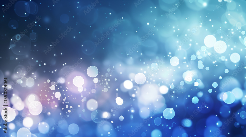 Obraz premium Blue bokeh. Abstract background with blurry festival lights and outdoor celebration bokeh. Colorful background. Abstract design with textured.