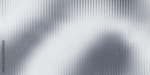 Monochrome waves with transparent vertical layering and soft opacity shifts. Abstract distorted glass effect, minimal and textured in grayscale palette. Vector illustration for futuristic design