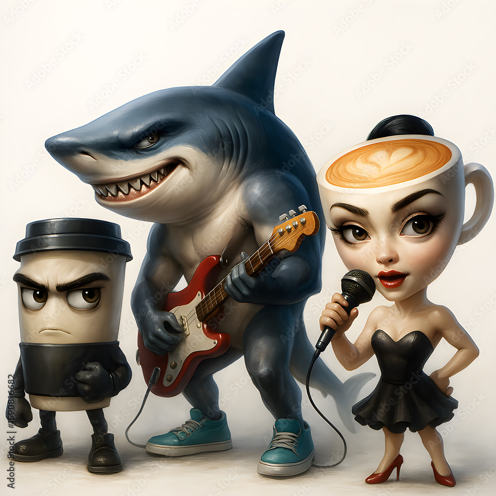 custom made wallpaper toronto digitalItalian Brainrot Meme Character Ballerina Cappuccina Cappuccino Assassino Tralalero Tralala music band