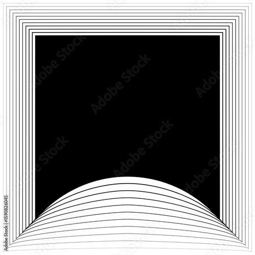 Square frame emblem blend line gradient for banner, badges, flyer