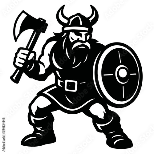 vector illustration of a warrior vikingo