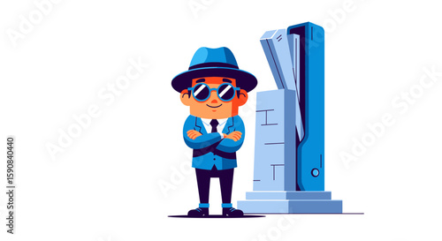 Cartoon Man in Suit Illustration