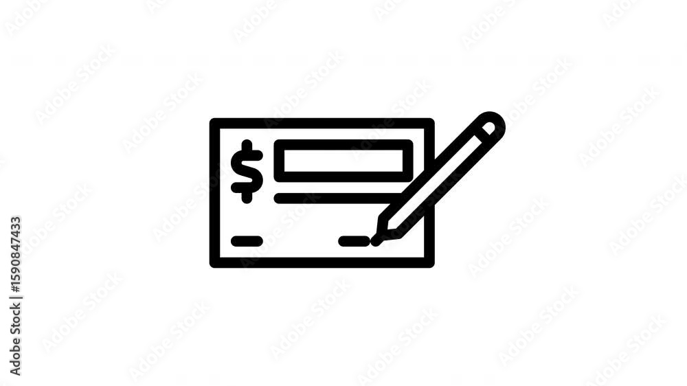 checkbook minimalist stroke animation checkbook minimalist stroke animation