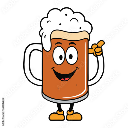 A frosty root beer mug filled to the brim, with creamy foam spilling over the edge. Thick glass and a sturdy handle give it a classic, refreshing soda-shop vibe.
