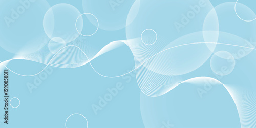 Abstract ocean color background with realistic soap bubbles. 3D abstract foam ball banner background.