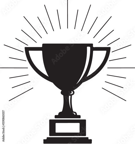 A radiant trophy symbolizes victory and achievement, representing success, competition, and the pursuit of excellence in various fields.