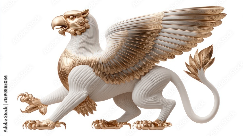 Fototapeta premium Gold and white mythical creature