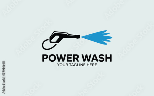 A sleek power wash spray nozzle icon illustrates cleaning power and efficiency for professional service branding and promotions.