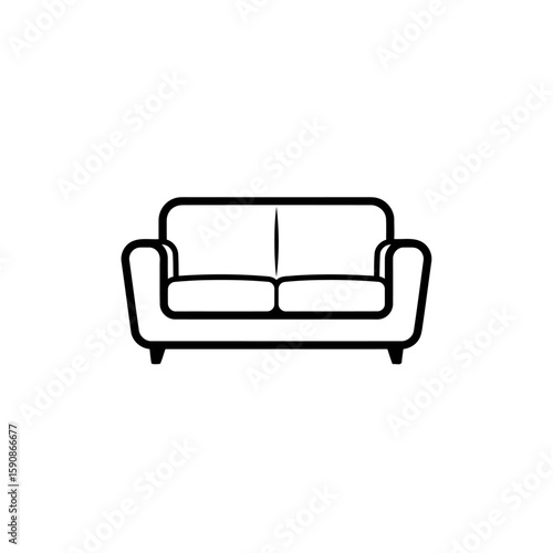 Minimalist Sofa Silhouette A Modern Pattern of Comfort and Style in Simple Furniture Design , EPS Format