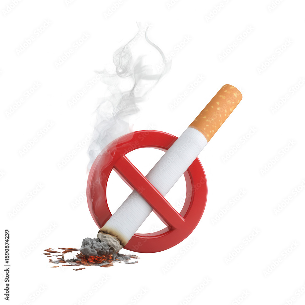 custom made wallpaper toronto digitalRed no smoking sign with cigarette and smoke (1)