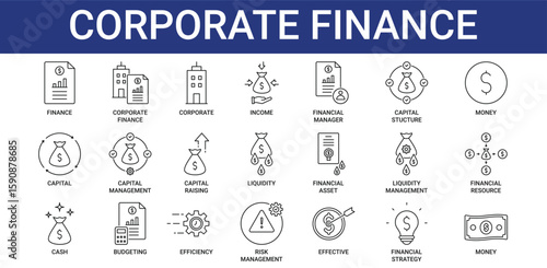 Corporate Finance icon set collection