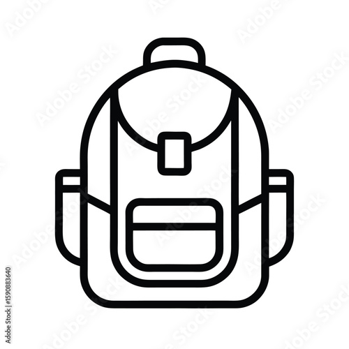 Light Backpack Outline Vector Illustration