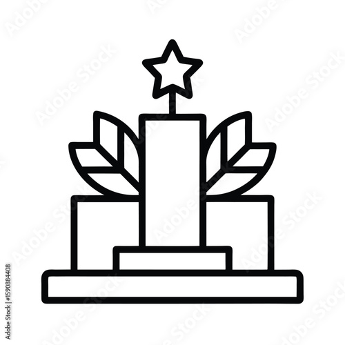 Winners Podium Outline Vector Illustration