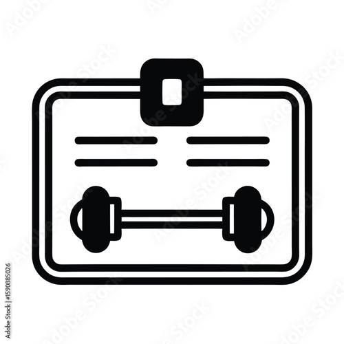 Gym Membership Card Outline Vector Illustration