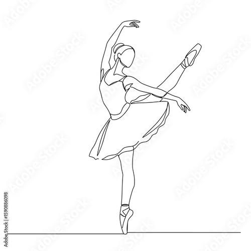 Elegant ballerina dancing in a tutu with graceful posture  