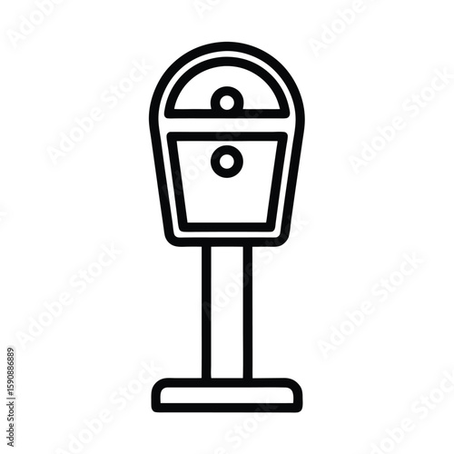Parking Meter Outline Vector Illustration