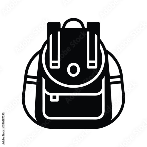 Backpack Outline Vector Illustration