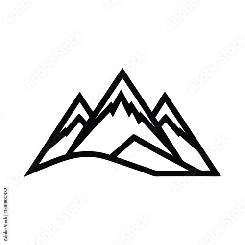 Mountain Outline Vector Illustration