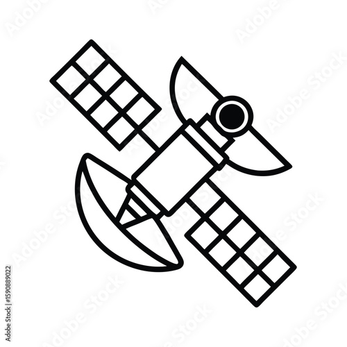 Satellite Outline Vector Illustration