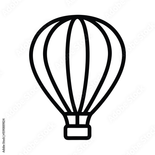 Hot Air Balloon Outline Vector Illustration