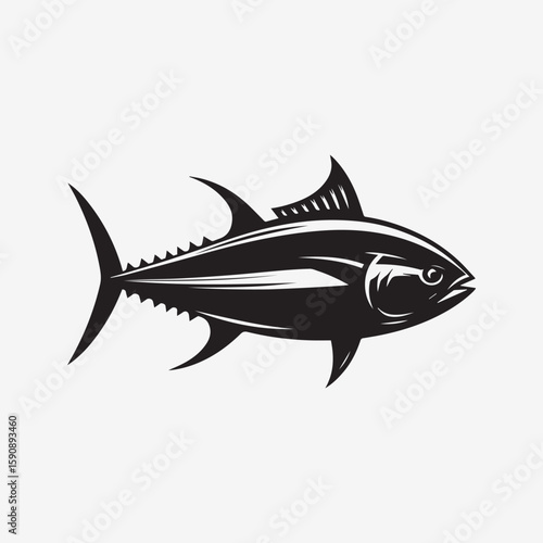 black fish vector illustration, silhouette of a fish vector, logo fish illustration